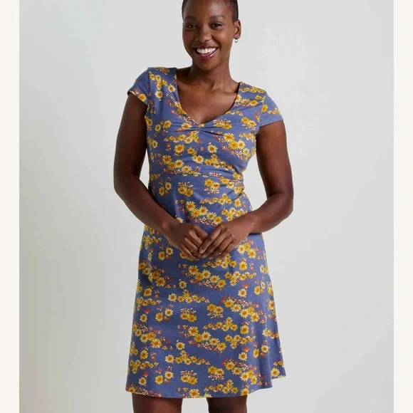 Toad & Co Rosemarie Dress XL Gray and Navy print - Picture 9 of 9